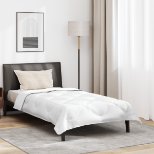 vidaXL Het Duvet voor Elk Seizoen met kussen 2 pcs Wit Microvezel
