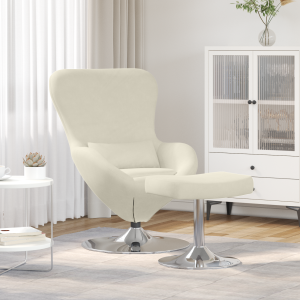 vidaXL Hangstoel met voetensteun fluweel crèmekleurig