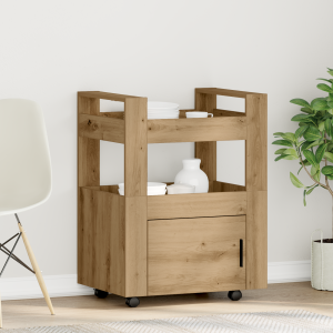 vidaXL Keuken Trolley artisanaal eikenkleurig 60 x 45 x 80 cm