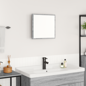 vidaXL LED Badkamer Spiegel Grijs Sonoma 40 x 37 x 8.5 cm Bewerkt hout