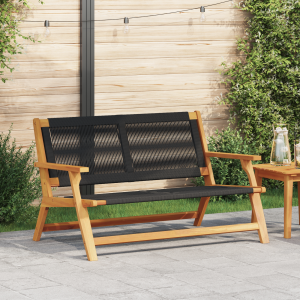 vidaXL Tuinmeubelen Zwart 122 x 78 x 73 cm Massief Acaciahout