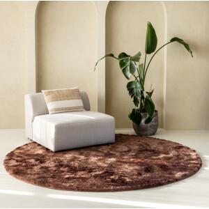 Vloerkleed Sense Rond Koper 80 Ø Cm Scandinavisch Default Title Hoogpolig Grandstone - Dekbed-Discounter.nl