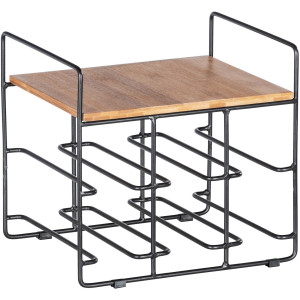 WENKO Wijnflessenhouder Model Loft Flessenrek voor 6 flessen met plank, metaal en bamboe