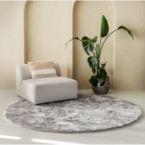 Vloerkleed Sense Rond Champagne Scandinavisch Ø 160 Cm Hoogpolig Grandstone - Dekbed-Discounter.nl