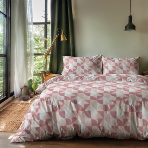 Dekbedovertrek Pastel Sharpes - Eenpersoons (140x200 Cm) - Roze Microvezel - Natuur - Zydante - Dekbed-Discounter.nl