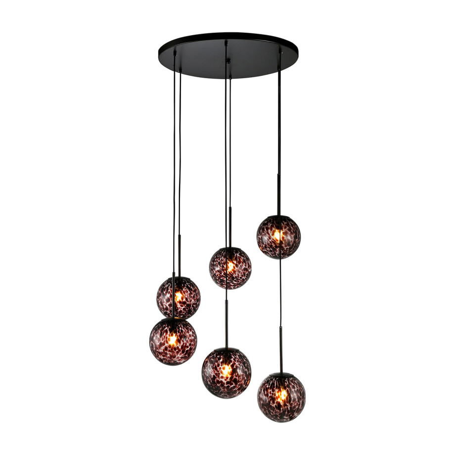 Richmond Hanglamp 'Kyano' 6-lamps, kleur Zwart afbeelding 1