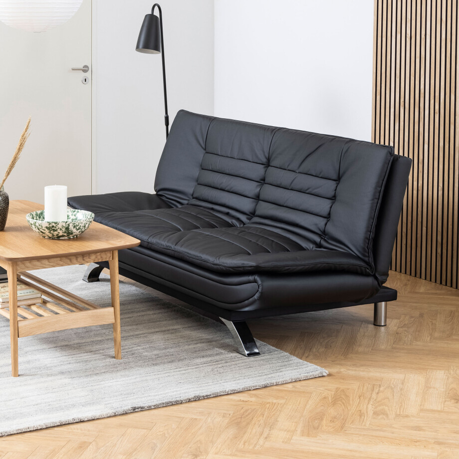 Bendt Slaapbank 'Oliver' PU-leder, kleur zwart Bendt Slaapbank 'Oliver' PU-leder, kleur zwart afbeelding 1