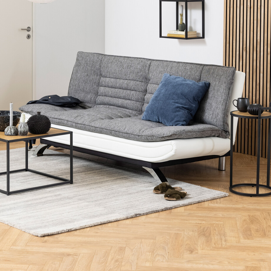 Bendt Slaapbank 'Oliver' PU-leder / textiel, kleur grijs Bendt Slaapbank 'Oliver' PU-leder / textiel, kleur grijs afbeelding 1