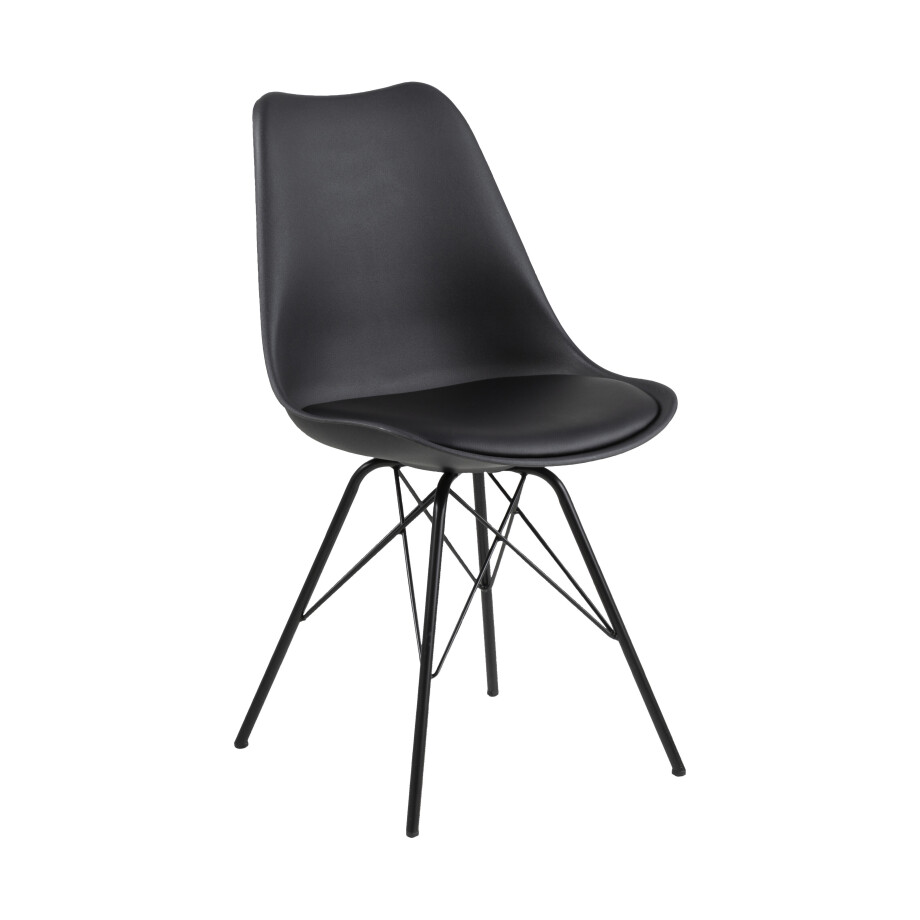 Bendt Eetkamerstoel 'Liva' PU, kleur Zwart Bendt Eetkamerstoel 'Liva' PU, kleur Zwart afbeelding 1