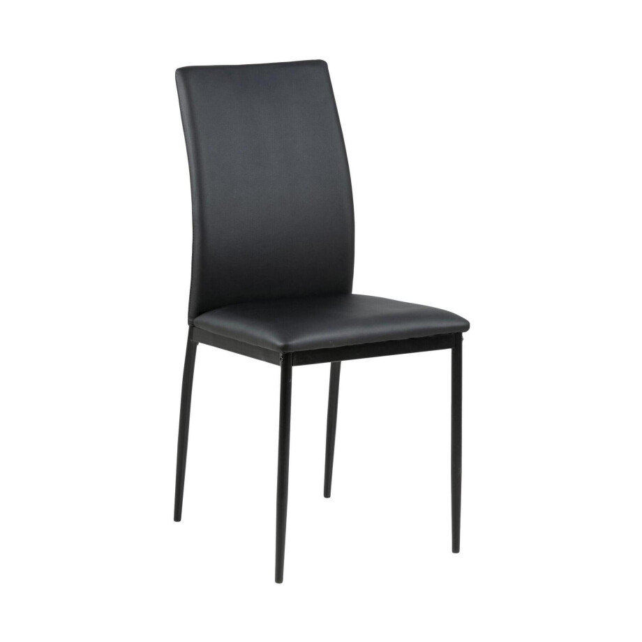 Bendt Eetkamerstoel 'Nuna' PU, kleur Zwart Bendt Eetkamerstoel 'Nuna' PU, kleur Zwart afbeelding 1