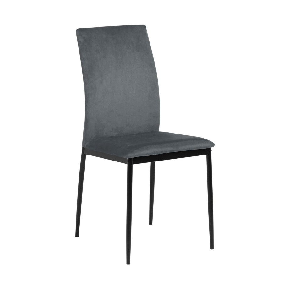Bendt Eetkamerstoel 'Nuna' Velvet, kleur Grijs Bendt Eetkamerstoel 'Nuna' Velvet, kleur Grijs afbeelding 1