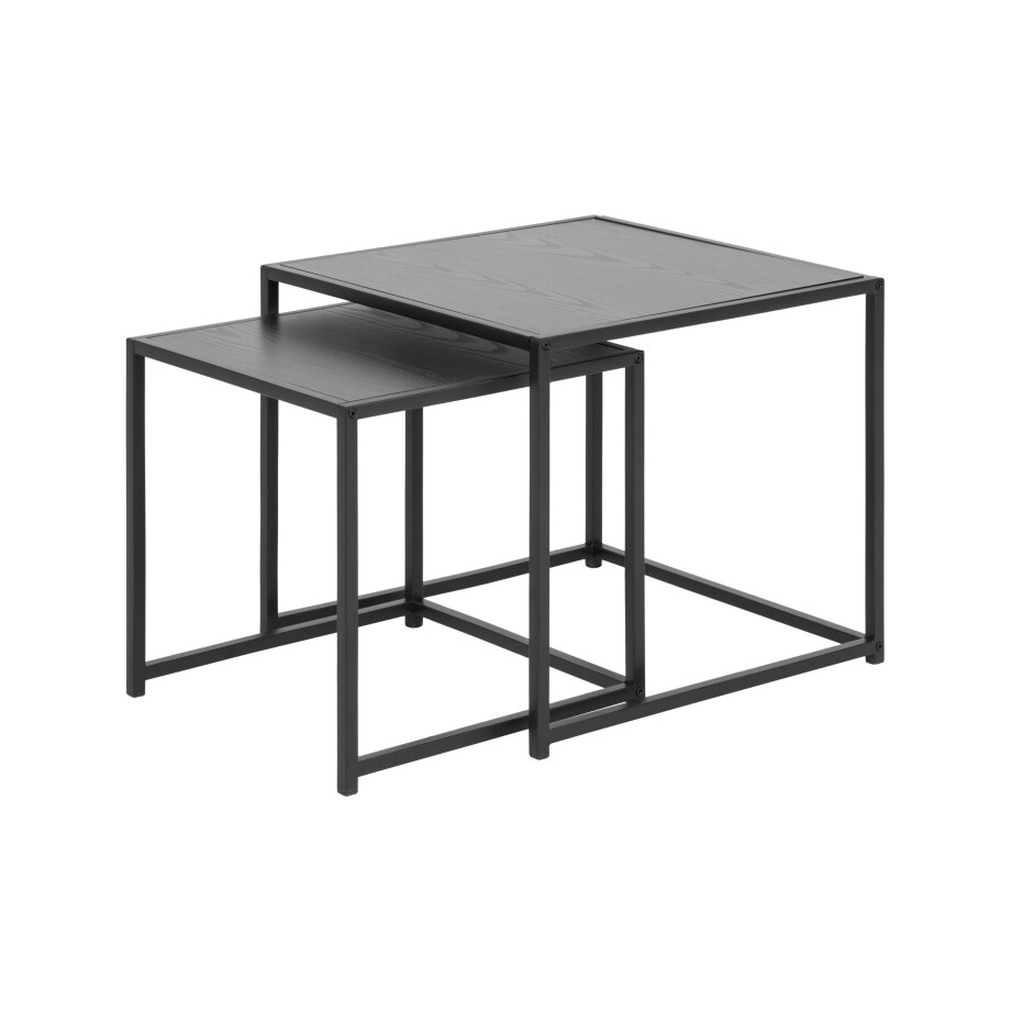 Bendt Bijzettafel 'Holger' set van 2 stuks, kleur Zwart Bendt Bijzettafel 'Holger' set van 2 stuks, kleur Zwart afbeelding 1