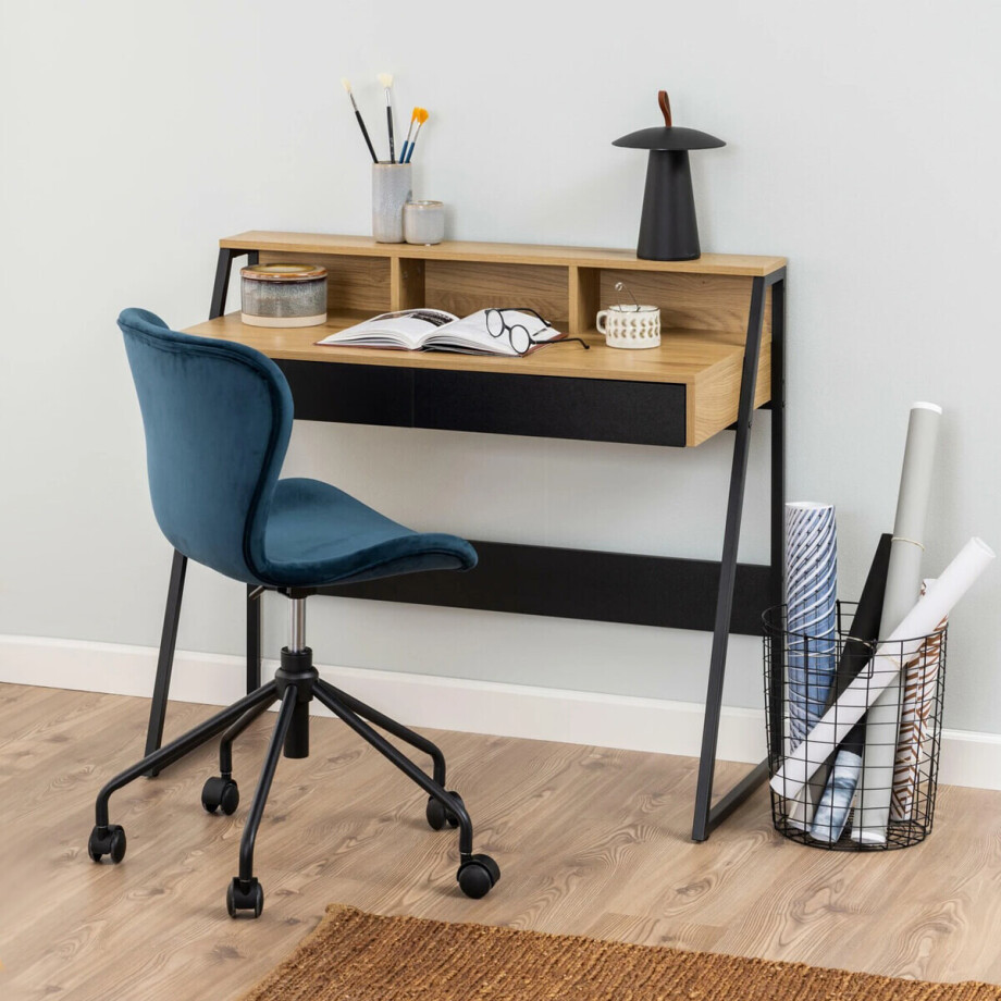 Bendt Bureau 'Zephyr' Eiken en metaal, 100 x 50cm afbeelding 1
