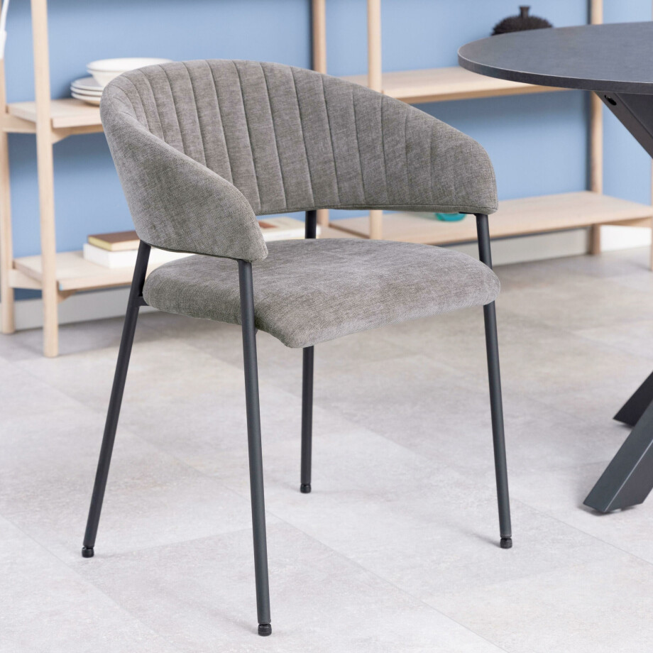 Bendt Eetkamerstoel 'Preben' kleur Donkergrijs Bendt Eetkamerstoel 'Preben' kleur Donkergrijs afbeelding 1