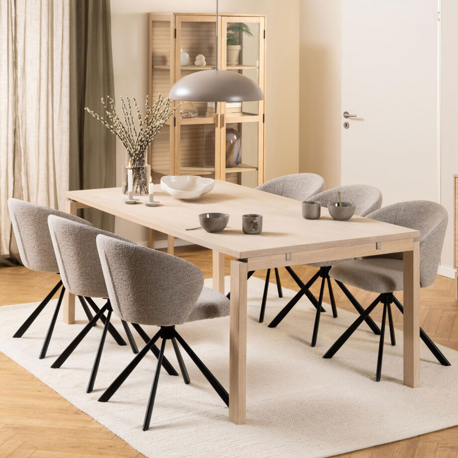 Bendt Uitschuifbare Eettafel 'Sharalyn' Eiken, 200/250/300 x 100cm afbeelding 1