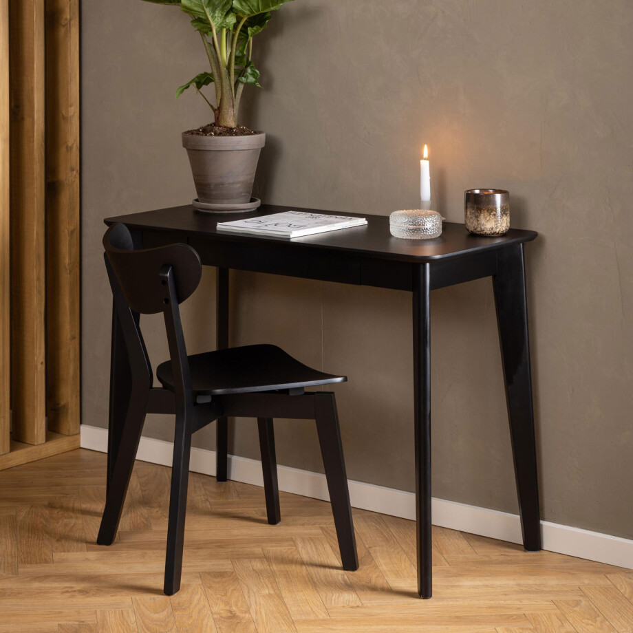 Bendt Bureau 'Torkil' 100 x 50cm, kleur Zwart Bendt Bureau 'Torkil' 100 x 50cm, kleur Zwart afbeelding 1