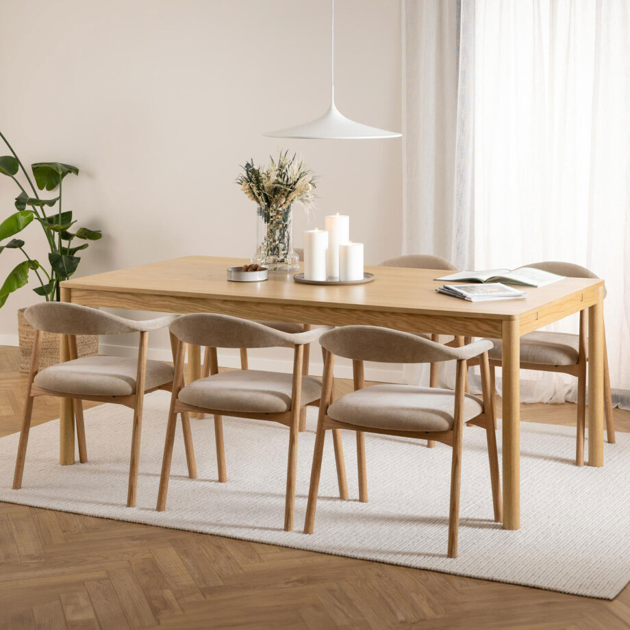 Bendt Uitschuifbare Eettafel 'Jerad' Eiken, 200/250/300 x 100cm afbeelding 1