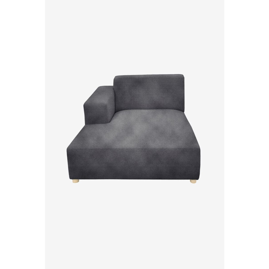 Earl velvet chaise longue links Juke mid grey afbeelding 1