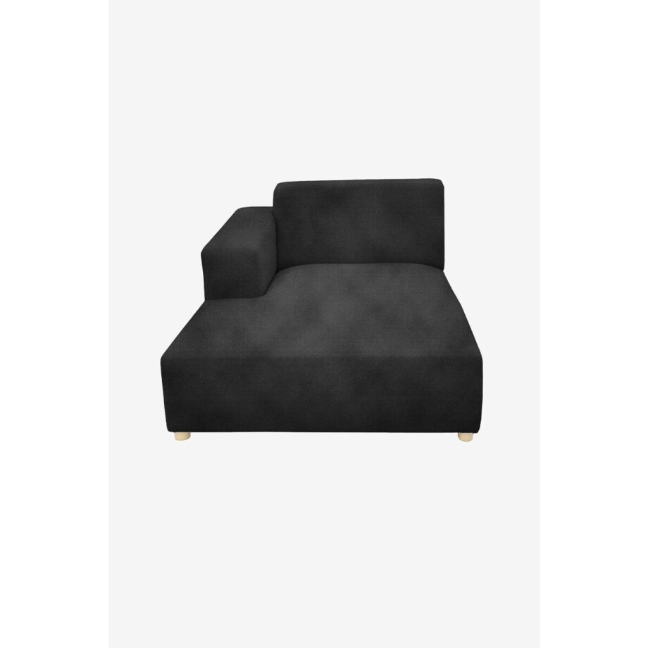 Earl velvet chaise longue links Juke antraciet afbeelding 1