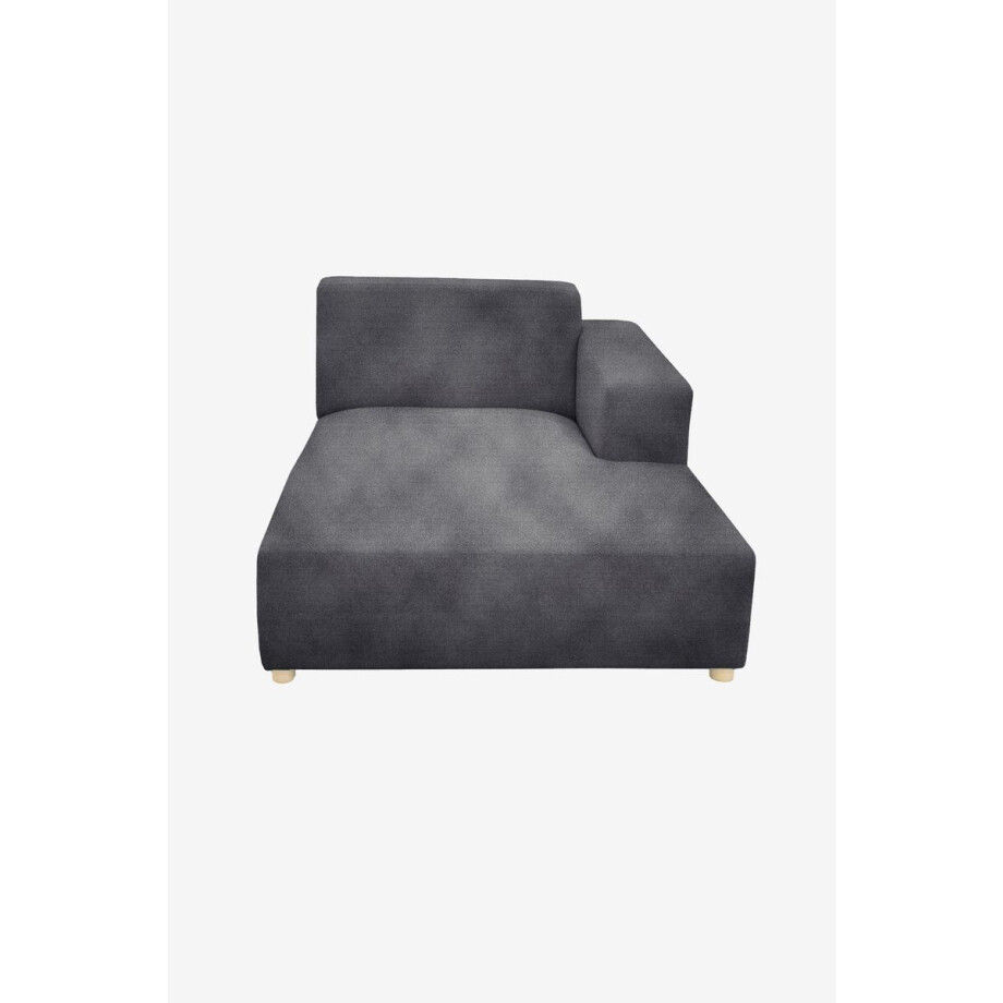 Earl velvet chaise longue rechts Juke mid grey afbeelding 1