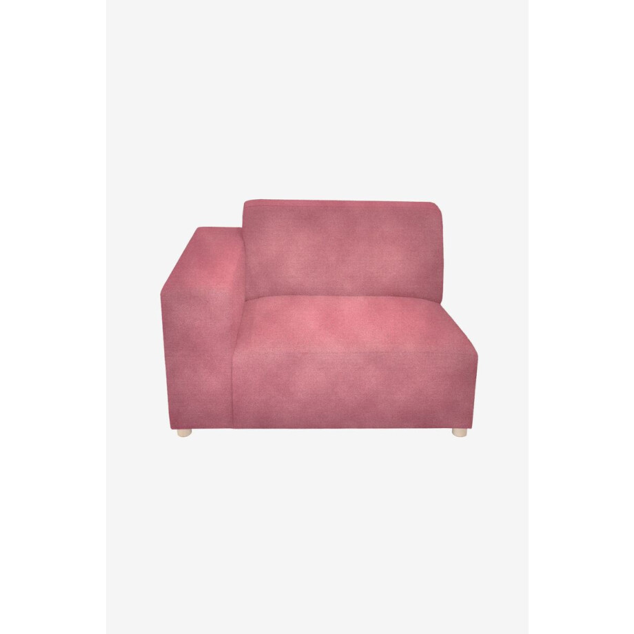 Earl velvet 1.5-zits bank arm links Juke pink Earl velvet 1.5-zits bank arm links Juke pink afbeelding 1