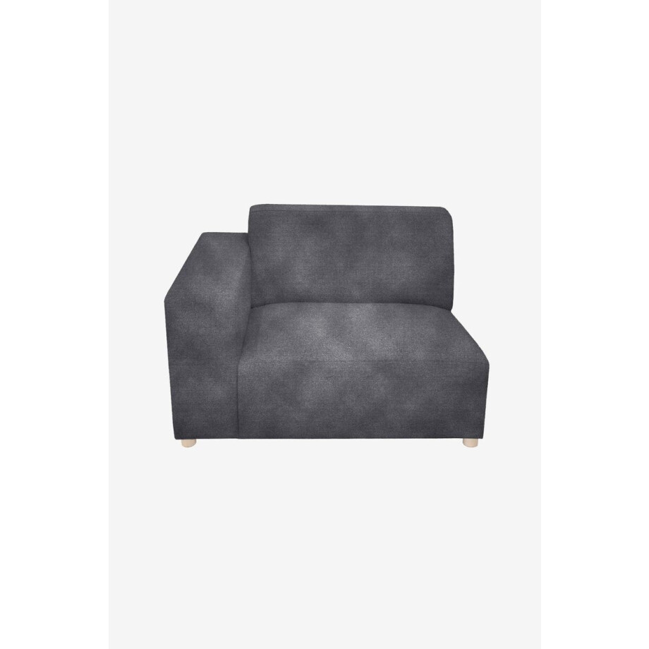 Earl velvet 1.5-zits bank arm links Juke mid grey afbeelding 1