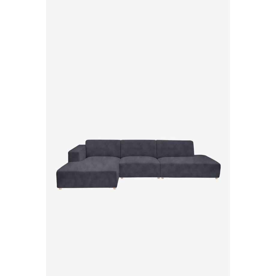Earl velvet 4-zits bank chaise longue links otto longue rechts Juke mid grey Earl velvet 4-zits bank chaise longue links otto longue rechts Juke mid grey afbeelding 1