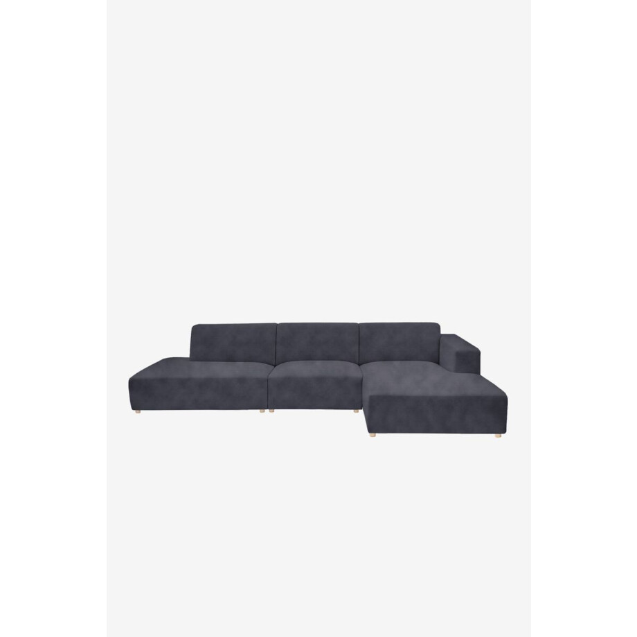 Earl velvet 4-zits bank chaise longue rechts otto longue links Juke mid grey Earl velvet 4-zits bank chaise longue rechts otto longue links Juke mid grey afbeelding 1