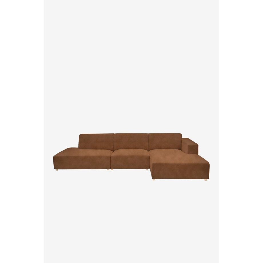 Earl velvet 4-zits bank chaise longue rechts otto longue links Juke brons afbeelding 1