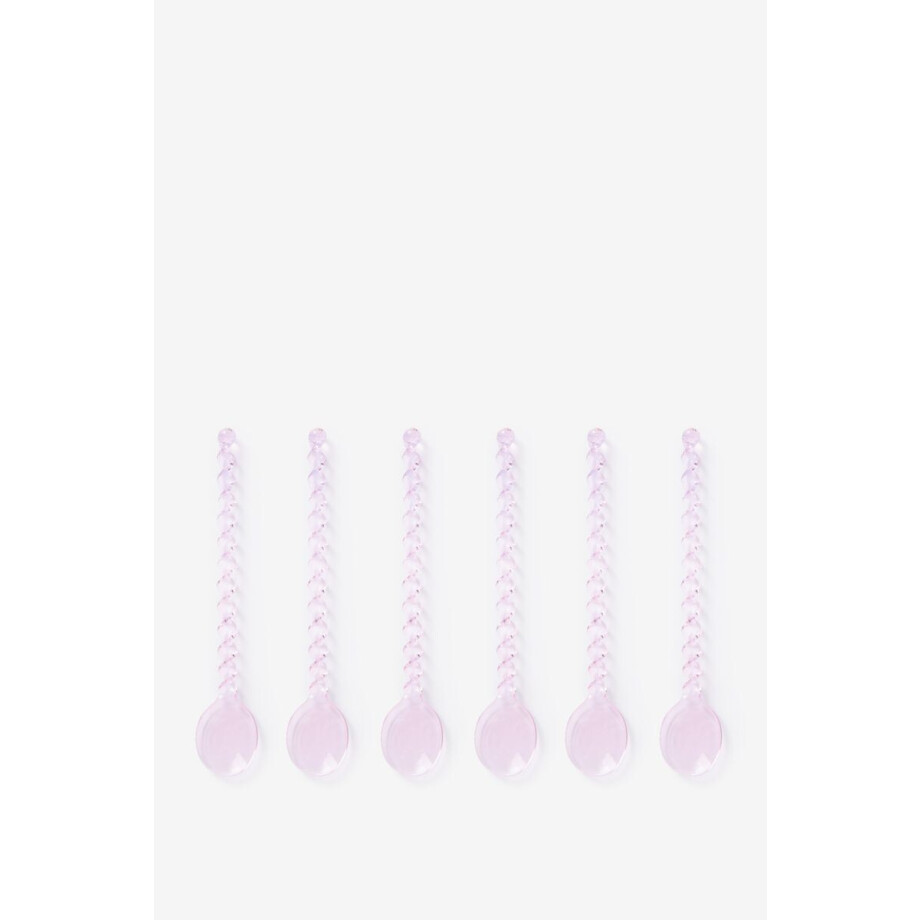 Lichtroze glazen lepeltje twisted Lichtroze glazen lepeltje twisted afbeelding 1