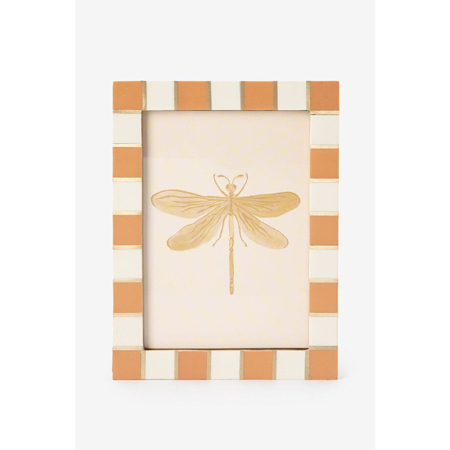 Oranje fotolijstje met checker rand afbeelding 1