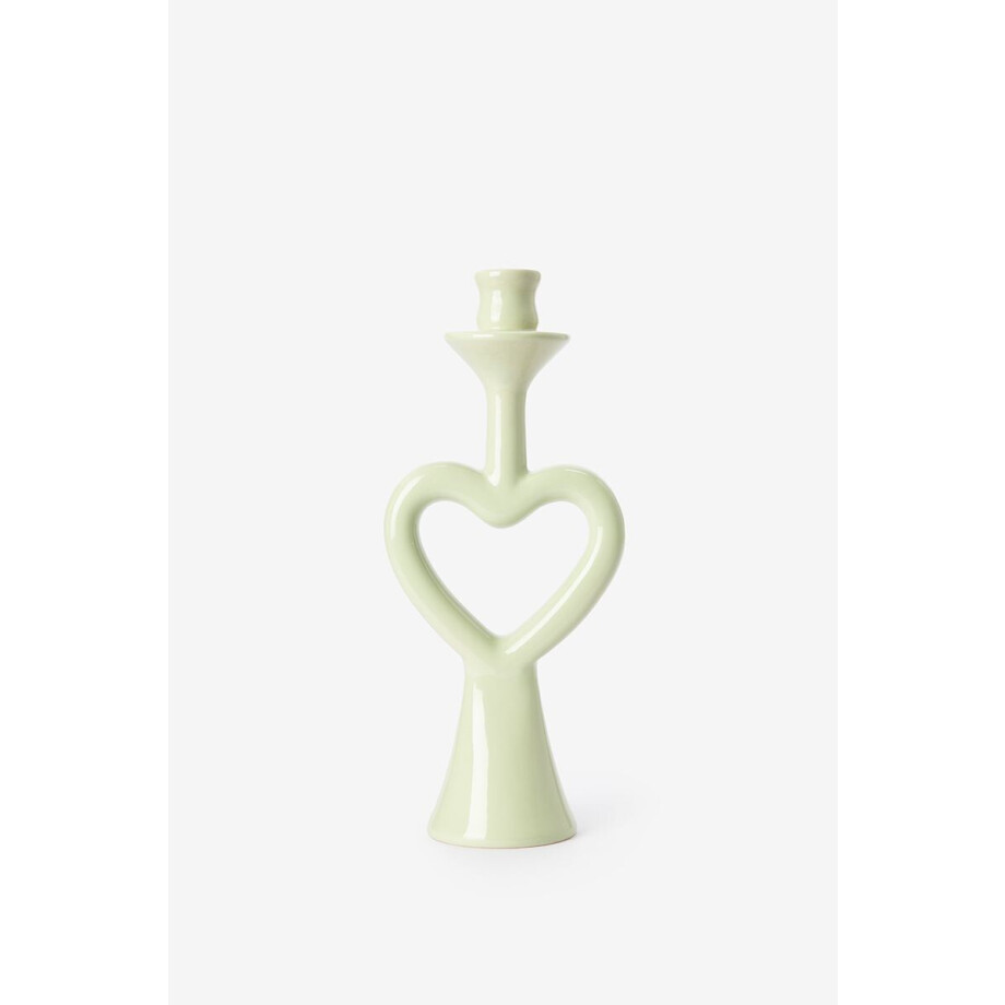 Lichtgroene kandelaar met open hart afbeelding 1