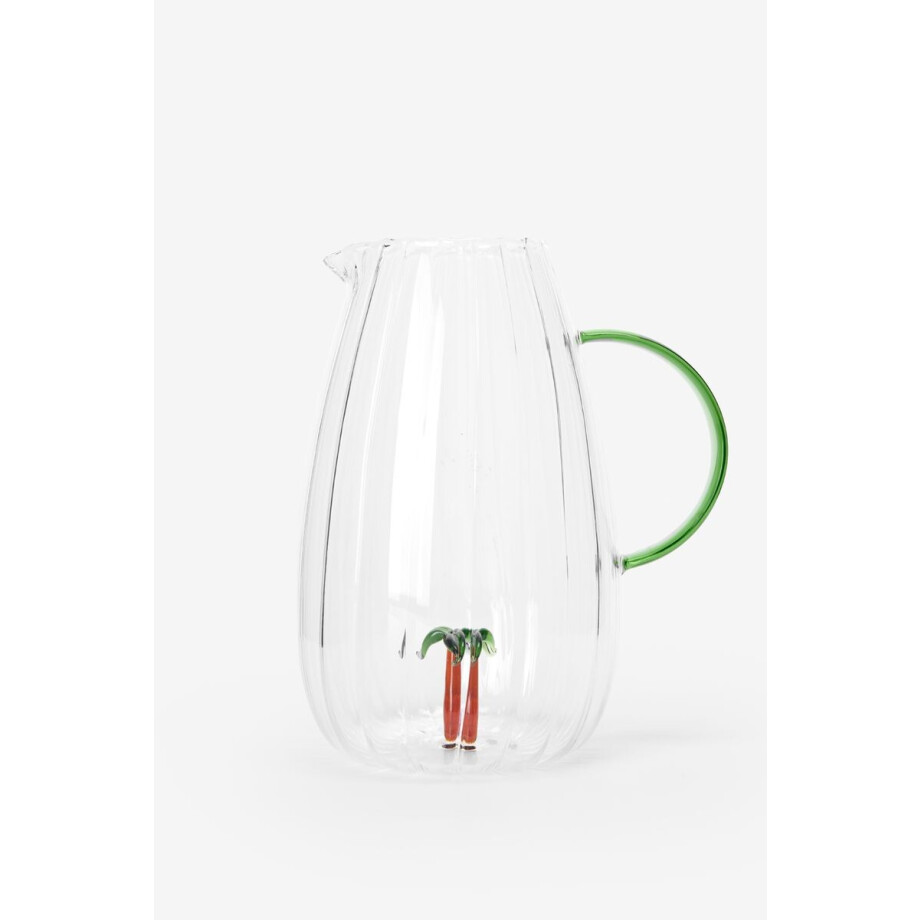 Glazen karaf met palmboom aan de binnenkant Glazen karaf met palmboom aan de binnenkant afbeelding 1