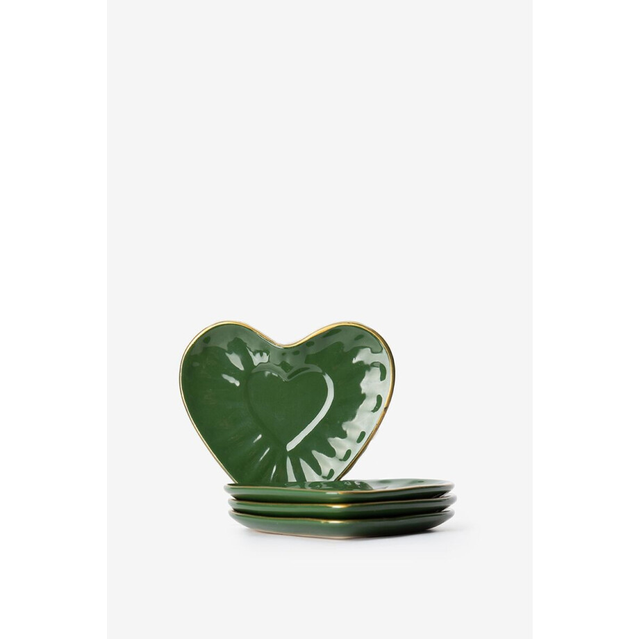Groene gebaksbordjes hart afbeelding 1