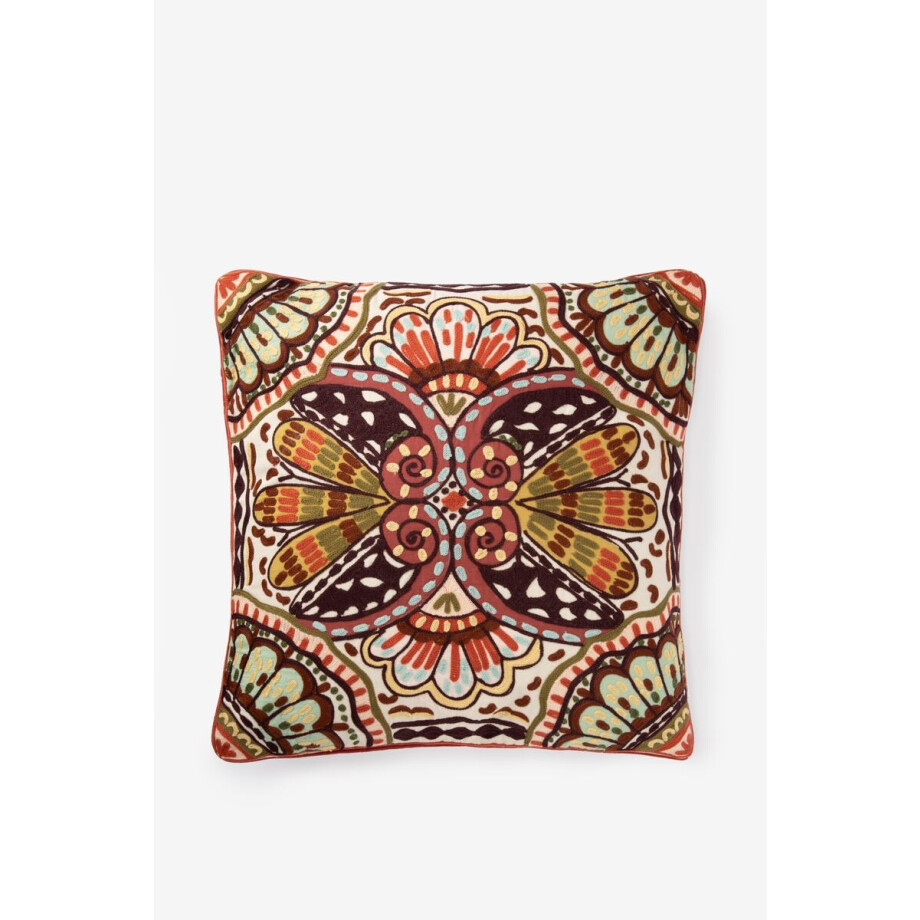 Multicolour kussen met bloemendessin afbeelding 1