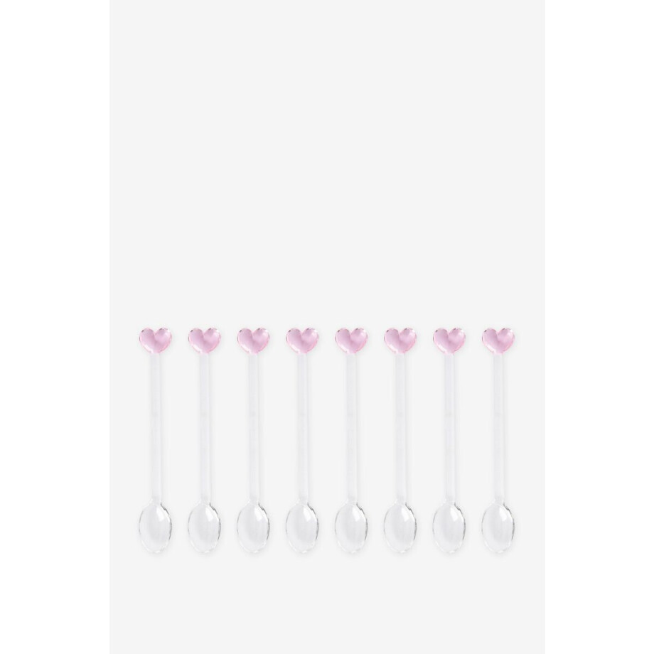 Transparante glazen lepeltje met hartje afbeelding 1