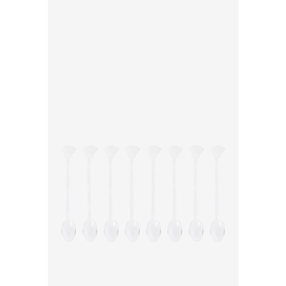 Transparante glazen lepeltje met schelp afbeelding 1