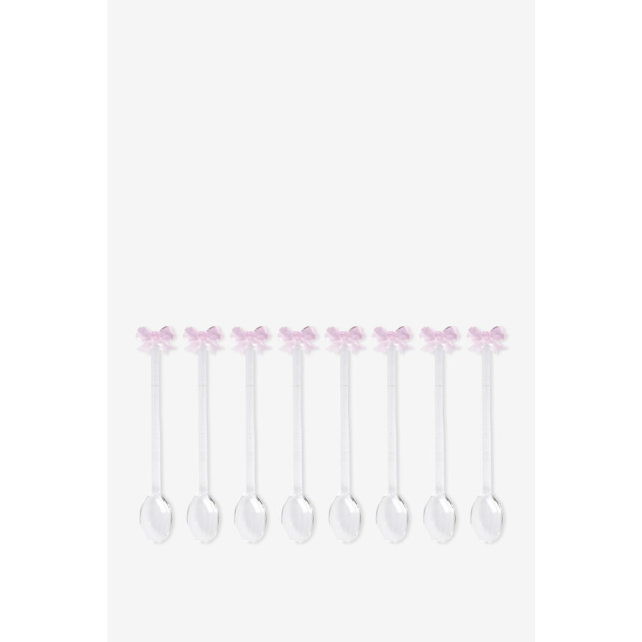 Transparante glazen lepeltje met strik afbeelding 1