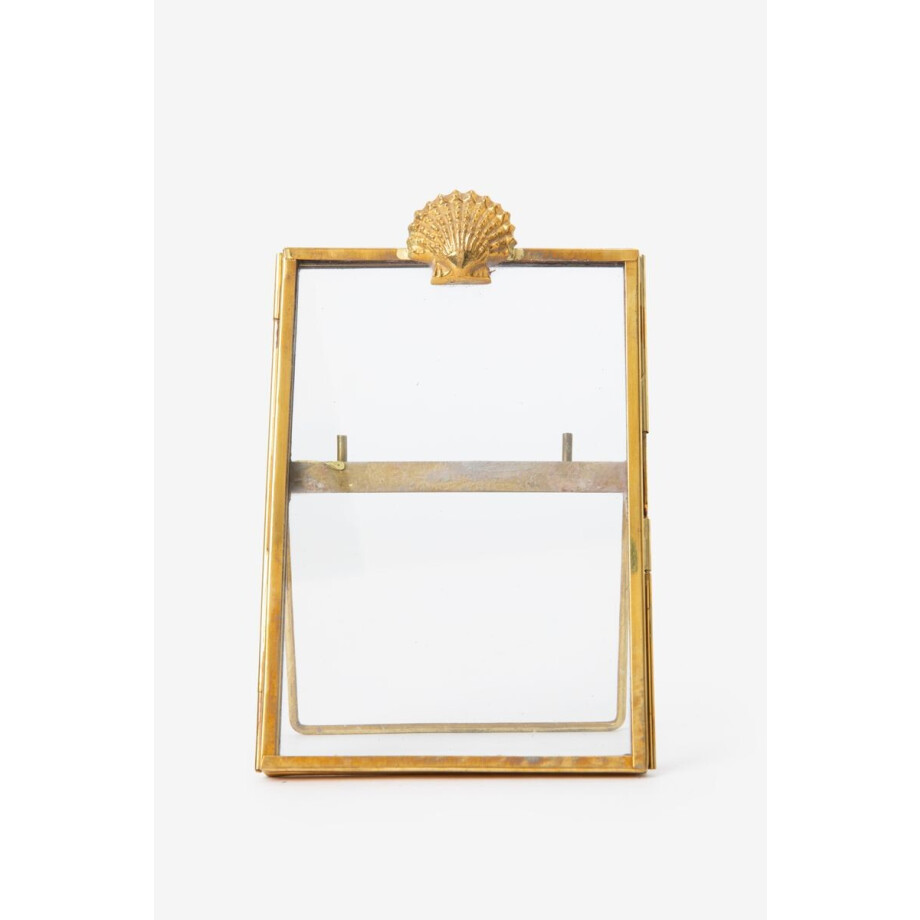 Goudkleurige fotolijst met schelp afbeelding 1