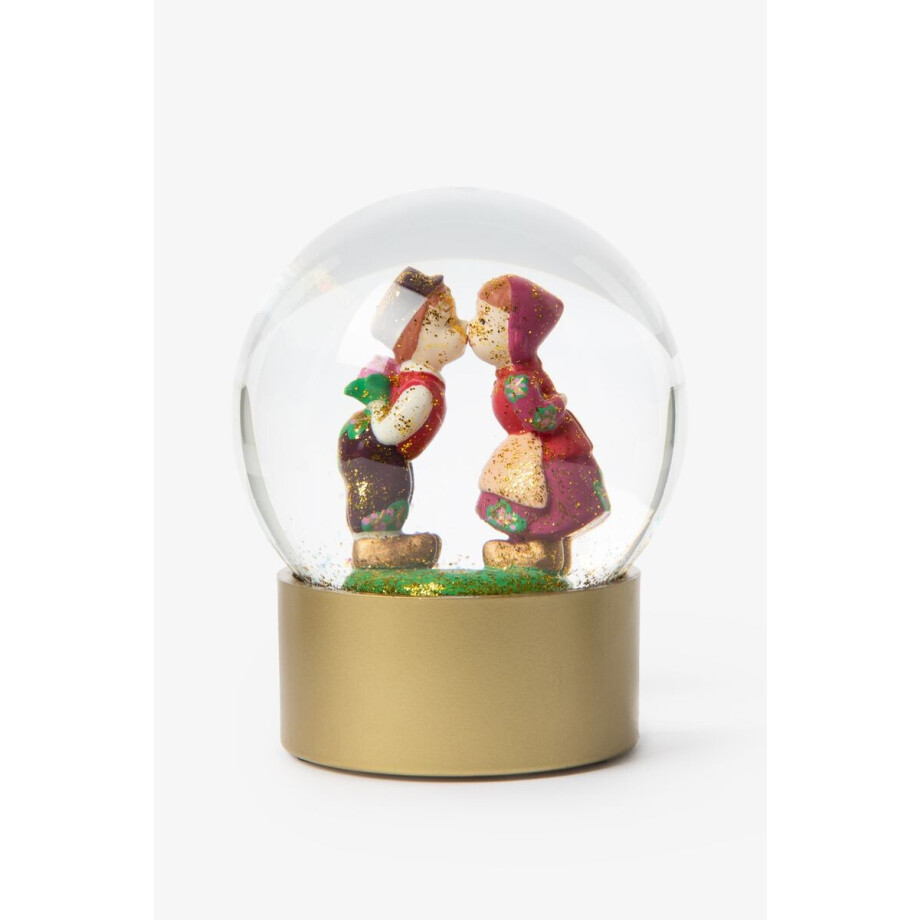 Glazen sneeuwbol met Oud Hollands koppeltje afbeelding 1