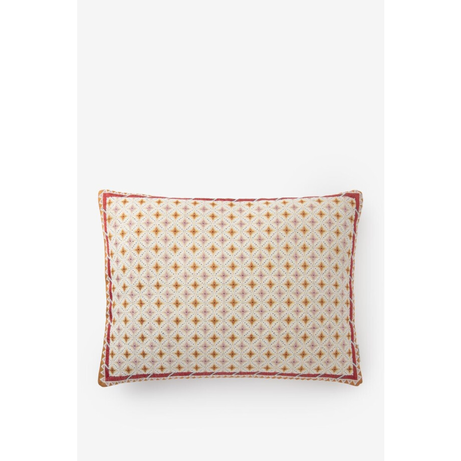 Roze geruit jacquard kussen afbeelding 1