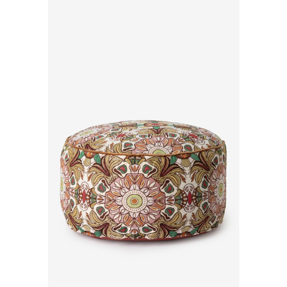 Multicolour poef met bloemenprint Multicolour poef met bloemenprint afbeelding 1