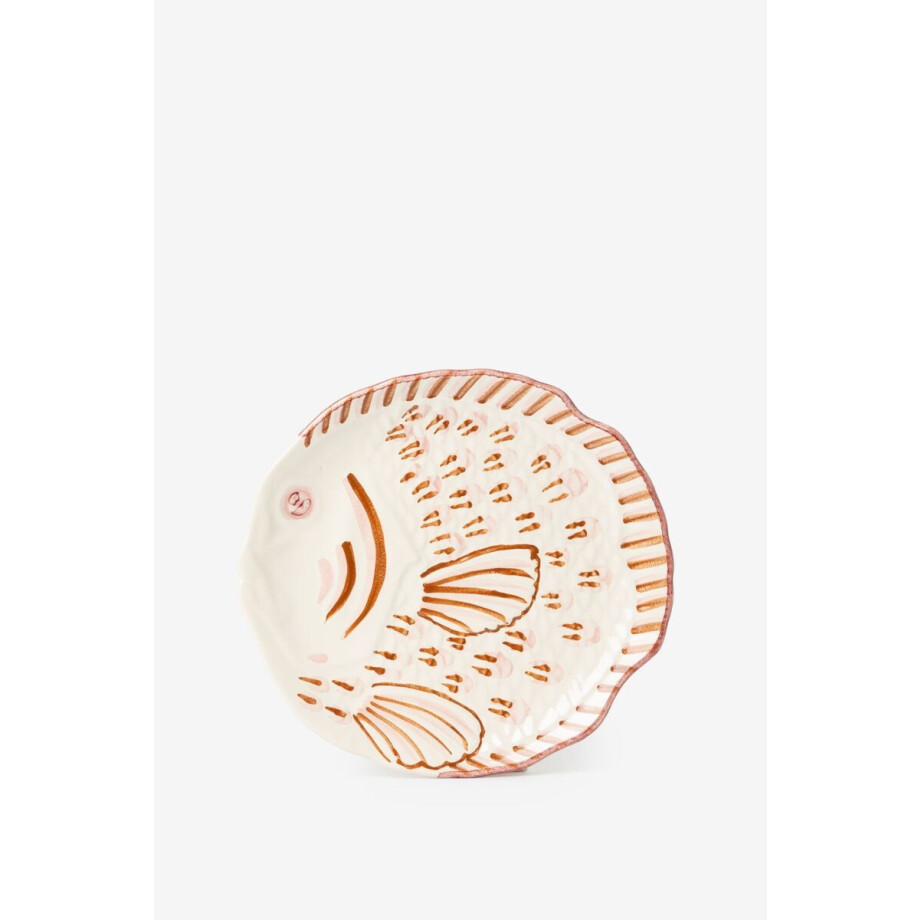 Donkerroze vis dinerbord afbeelding 1