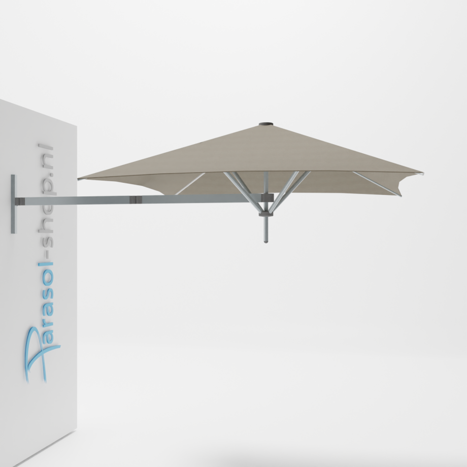 Paraflex muurparasol 190x190cm Classic arm Solidum (Taupe) Paraflex muurparasol 190x190cm Classic arm Solidum (Taupe) afbeelding