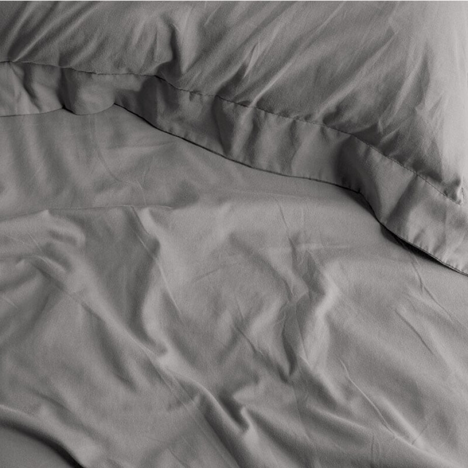 Topper Hoeslaken Satijn - Grijs - 90 x 220 cm - 160x220 cm - Grijs - Primaviera Deluxe - Dekbed-Discounter.nl afbeelding 