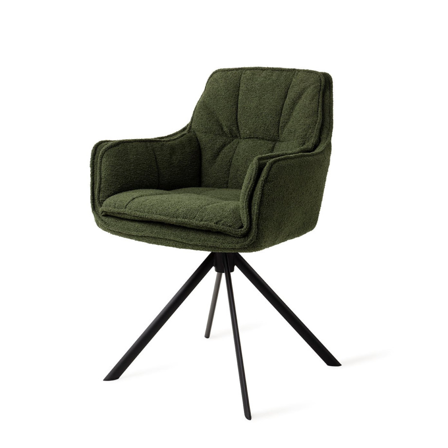 Jesper Home Eetkamerstoel 'Akune' Draaibaar, Revolve Black, kleur Evergreen afbeelding 1