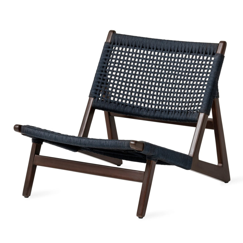 Jesper Home Outdoor Fauteuil 'Kuwana' Espresso Teakhout, kleur Indigo afbeelding 1