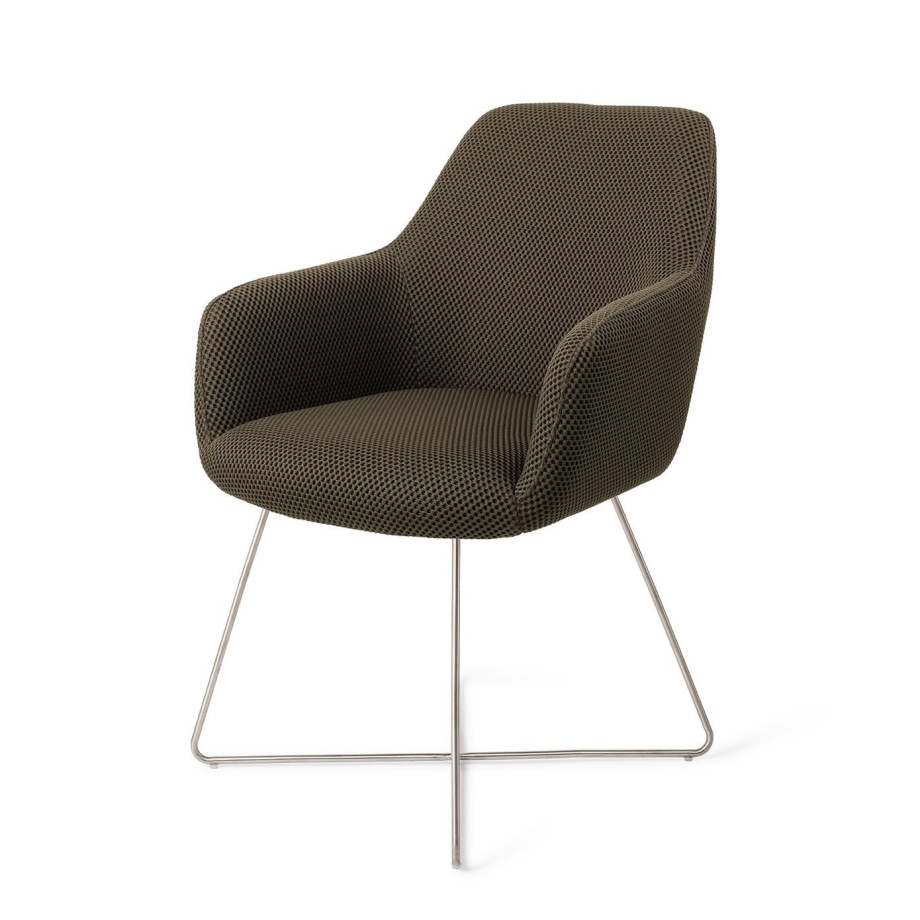 Jesper Home Eetkamerstoel 'Hiroo' Draaibaar, Cross Steel, kleur Jungle Jewel afbeelding 1