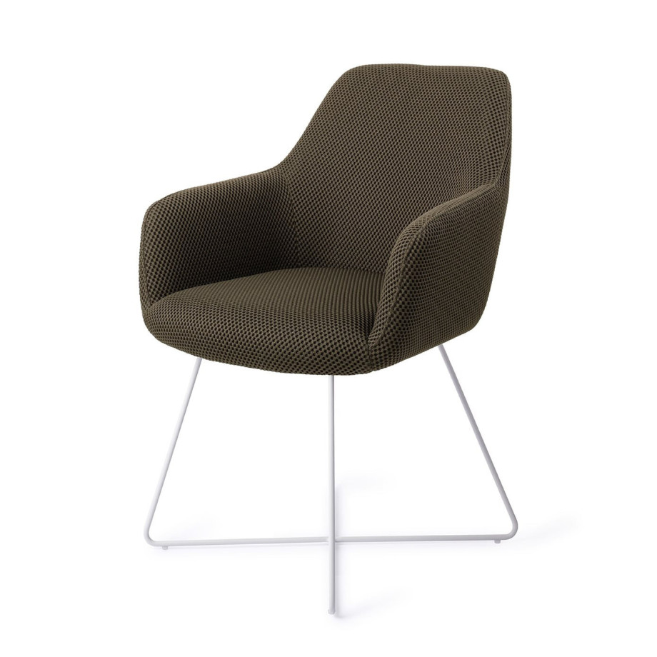Jesper Home Eetkamerstoel 'Hiroo' Cross White, kleur Jungle Jewel afbeelding 1