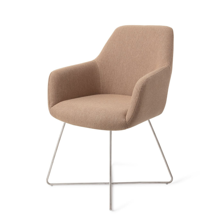 Jesper Home Eetkamerstoel 'Hiroo' Cross Steel, kleur Whisper Wheat afbeelding 1